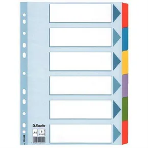 Zosilnené kartónové rozlišovače Esselte Mylar, A4, Mix farieb